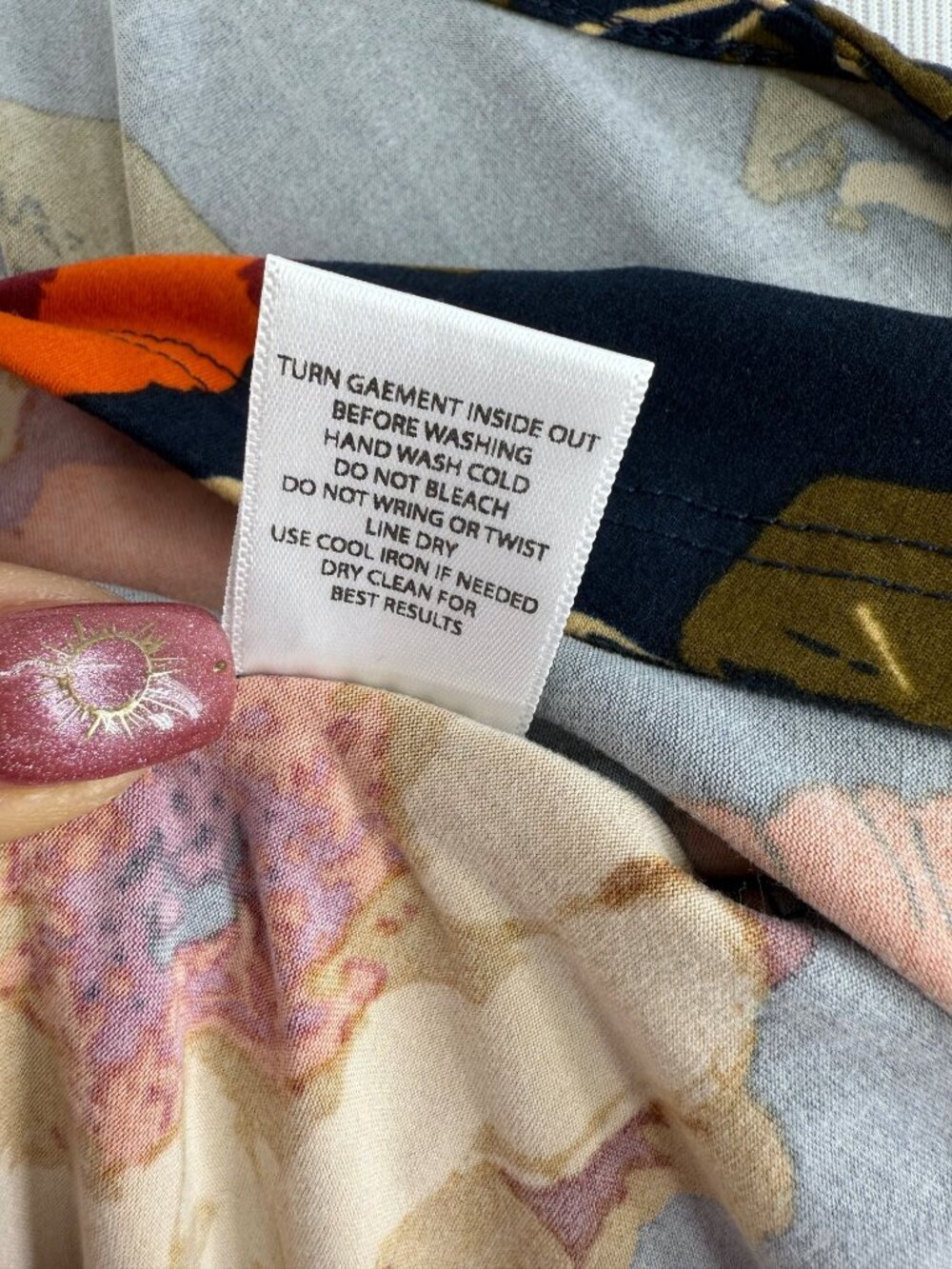 Altar'd State Navy Moody Floral Faux Wrap Dress S| Pin-Up Boho Cottagecore Indie - Picture 15 of 16